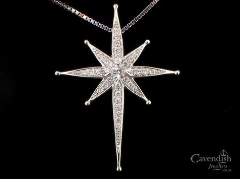 Bethlehem Star, Diamond Star Necklace, Star Pendant Necklace, Diamond Star, Star Jewelry, Moon Jewelry, North Star, Small Jewelry, Star Pendant