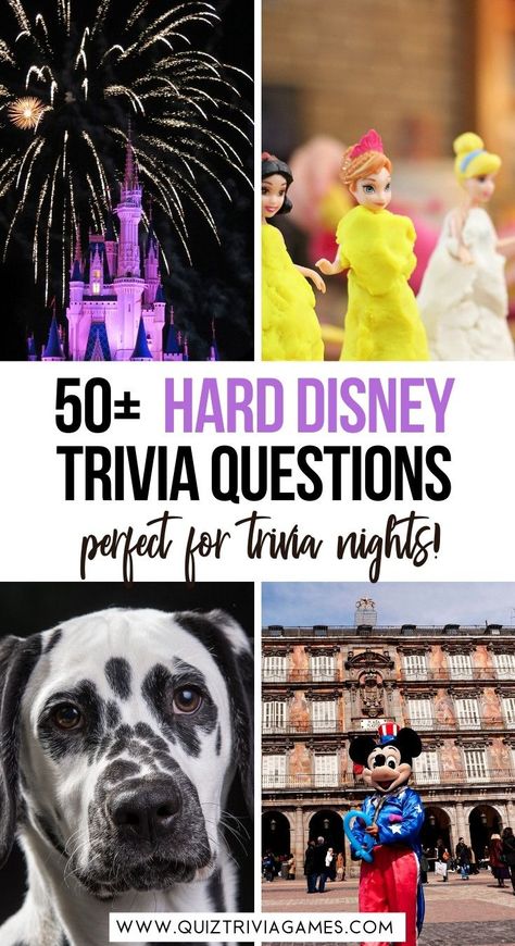 Are you a true Disney fan? Let's see how many of these 50 Hard Disney Trivia Questions you can answer! We included questions about Disney movies, characters, villains and more. Have fun! Disney Trivia Questions And Answers, Disney Movies Characters, Disney Movie Quiz, Disney Trivia Questions, Movie Trivia Quiz, Disney Movie Trivia, Disney Questions, Movie Trivia Questions, Disney Trivia