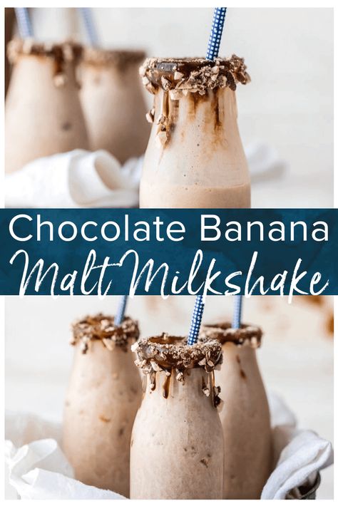 Regional, Malts Recipes Milkshakes, Chocolate Banana Milkshake, Chocolate Shake Recipe, Banana Milkshake Recipe, Malt Recipe, Oreo Milkshake Recipe, Malt Milkshake, Milkshake Recipe Easy