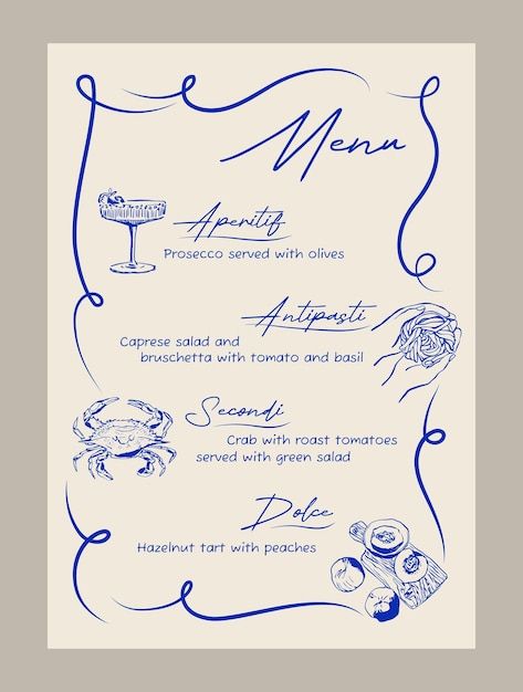 Vector elegant anniversary dinner menu t... | Premium Vector #Freepik #vector Unique Menu Ideas, Dinner Party Elegant, Menu Project, Dinner Menu Template, Greek Menu, Menu Design Inspiration, Wedding Invitation Stationary, Cafe Menu Design, Website Menu