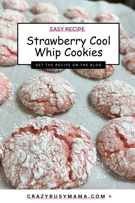 Strawberry Cool Whip Cookies Strawberry Cool Whip, Strawberry Cake Cookies, Whip Cookies, Strawberry Cake Mix Cookies, Cool Whip Cookies, Cake Mix Recipe, Boxed Cake Mixes Recipes, Cake Mix Desserts, Strawberry Cake Mix