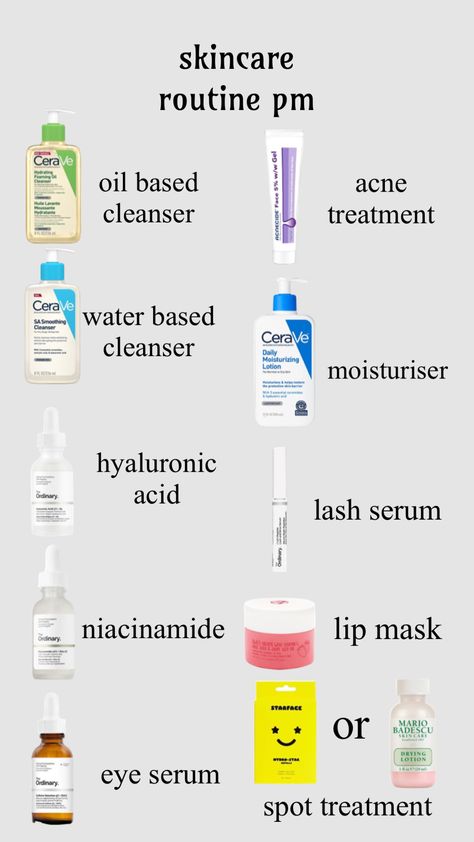 Skincare Pm Routine, Pm Routine Skin Care, Skincare Combo Skin, Best Skin Care Routine For Combo Skin, Combo Skin Care Routine Products, Skincare Am And Pm, Am And Pm Skin Care Routine, Pm Skincare Routine Order, Skincare Routine Am And Pm