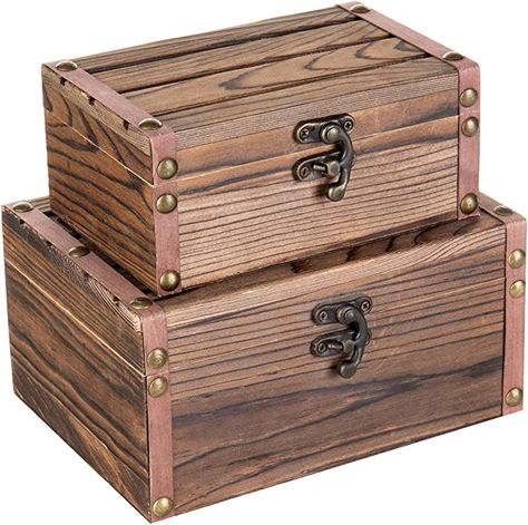 Rustic Jewelry Box, Vintage Steamer Trunk, Torched Wood, Torch Wood, Storage Chests, Wooden Box Designs, Trinket Storage, Wooden Organizer, Gift Box Design