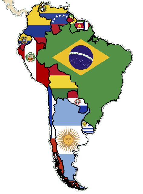 Flag map of South America plus flag maps from around the world Geography Classroom, Bugs Preschool, South America Map, Compassion International, America Memes, South American Countries, America Map, World Geography, Spanish Class