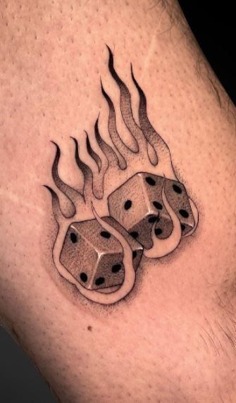 Patchwork, Traditional Tattoo Dice, Dice Tattoos, Tattoo Stencil Designs, Traditional Tattoo Black And White, Stippling Tattoo, Small Dope Tattoos, Traditional Tattoo Stencils, Dice Tattoo