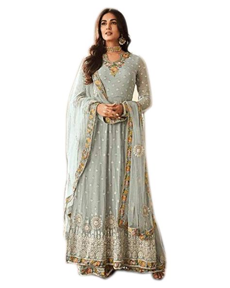 PRICES MAY VARY. This Salwar kameez is Readymade. Select color and size. Available size in inches : XS-36 || S-38 || M-40 || L-42 || XL-44 ||Customize stitch || Unstitch || customize stitch (we provide stitching service as per customer measurement) Top Fabric : Georgette || Bottom Fabric : Georgette || Dupatta Fabric : nazneen || Inner Fabric : Santoon (2 Mtr) || if you want the length shorter, then please inform us within 24 hours after the order Style : Salwar Kameez || Work : Embroidery + Sto Couture, Sharara Style, Designer Palazzo, Long Anarkali Gown, Pant Dress, Long Anarkali, Bollywood Party, Pakistani Party Wear, Body Measurement