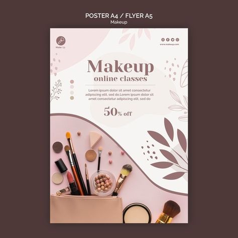 Makeup Template Background, Make Up Flyer Design, Make Up Poster, Makeup Poster, Planner Logo, Poster Template Design, Flyer Design Layout, Flyer Design Inspiration, Flyer Ideas