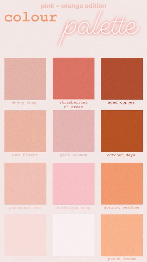 Blush Pink And Burnt Orange Bedroom, Peach And Orange Aesthetic, Peach Pink Room Decor, Beige Pink Orange Aesthetic, Boho Pink And Orange Bedroom, Pink Peach Colour Palette, Peach Pink Room Aesthetic, Orange Pink Paint Color, Rust And Pink Color Palette