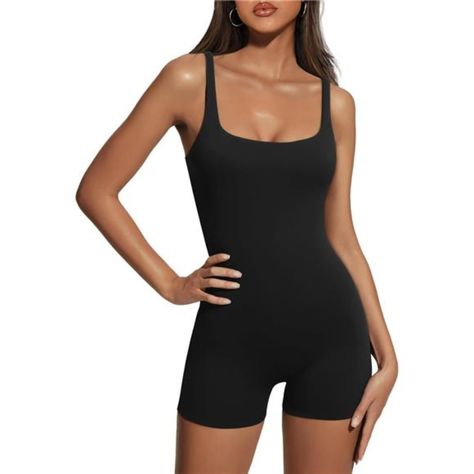 *Material: Nylon And Spandex. This Romper Jumpsuit Is Made Of Very Breathable Fabric. It Absorbs Sweat, Quick-Drying, Super Stretchy To Wear ,Soft And Lightweight. *Feature: Sleeveless, Backless, Scoop Neck, Tank Tops, U Neck, Shorts, Skinny, Tight Fitting, Hip Lifting, Bodysuits, Yoga Wear, Summer Rompers, Basic Jumpsuits, One Piece Fashion Bodysuits. *Occasion: You Can Wear This Bodycon Jumpsuits At Home, Leisure, Vacation, Outdoor, Beach, Summer Vacation, Workout, Yoga, Sports, Cycling, Dance One Piece Fashion, Vacation Workout, Summer Rompers, Womens Jumpsuits Casual, Bodycon Outfits, Womens Jumpsuits, Bodycon Jumpsuit, Fitted Jumpsuit, Jumpsuit Shorts Rompers