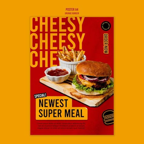 Food Banner Design, Burger Poster, Food Flyer Design, Menue Design, Culinary Food, Food Typography, Poster Food, Food Promotion, Restaurant Poster