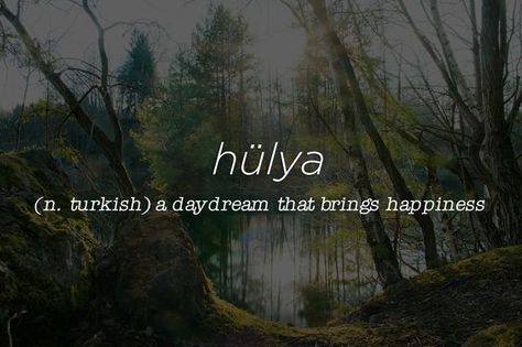 Hulya (noun) Turkish - A daydream that brings happiness - #hulya #turk #daydream #goal #happy #joy #words #vocabulary Ukiyo Tattoo, Words In Different Languages, Tattoo Word, Words In Other Languages, Foreign Words, Unique Words Definitions, Nature Words, Uncommon Words, Fancy Words
