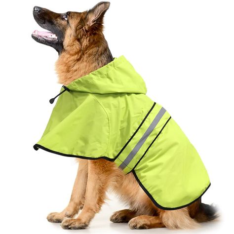 PRICES MAY VARY. 🌻LIGHTWEIGHT & WATERPROOF DOG RAINCOAT - This dog raincoat is made from 100% polyester waterproof fabric, It is lightweight and water-resistant enough to keep your puppy comfortable and dry during walking even in the worst weather conditions, and it’s very durable will be used for a long time. 🌸SAFETY REFLECTIVE DOG PONCHO - This dog raincoats design with high visibility reflective strips in the middle of the belly helps to keep your pet be seen& rescued when you out for a nig Dog Rain Coat, Dog Poncho, Coat Waterproof, Jacket With Hoodie, Small Animal Supplies, Dog Raincoat, Walking In The Rain, Dog Safety, Large Dog Breeds