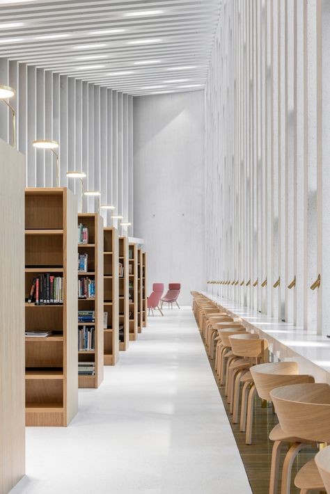 JKMM Architects wraps 1980s Kirkkonummi library in copper shingles Library Architecture, Detail Arsitektur, Urban Concept, Timber Walls, Modern Library, Cosy Spaces, Design Library, H Design, Architecture Magazines