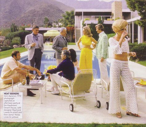 Palm Springs Party, circa 1970's Slim Aarons Photography, Kaufmann House, Palm Springs Party, Vintage Palm Springs, Poolside Glamour, Palm Springs Style, Palm Spring, Slim Aarons, Spring Party