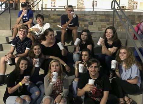 Falls Creek church camp in Oklahoma has a tradition of Icee dates! Here’s our senior group on a group icee date in 2018! Summer Bucket Lists, Falls Creek Church Camp Oklahoma, Summer List, Funny Guy, Church Camp, Falls Creek, Summer Bucket, Man Humor, Summer Camp