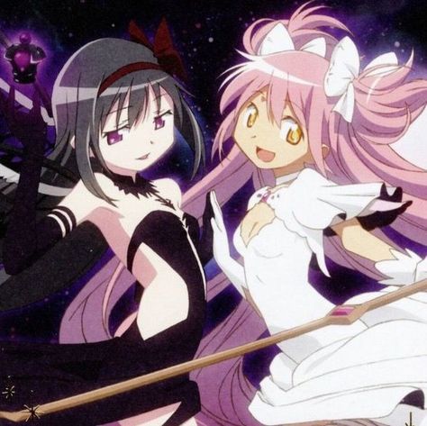 anime : magica madoka Dresses, Pink, Black, Anime, Hair, White