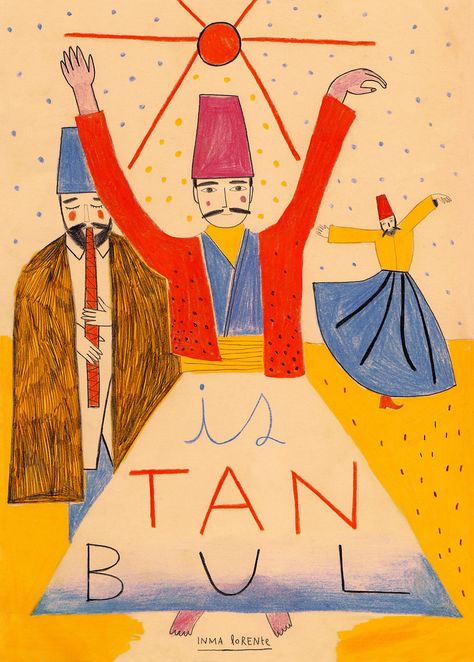 Croquis, Vintage Travel Posters, Turkish Travel, Portfolio Covers, Kodak Moment, Turkish Art, Cute Signs, Modern Poster, Advertising Poster