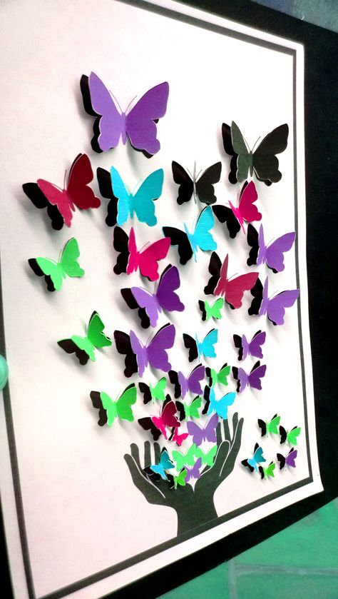 paper butterflies Chinese Paper Folding, Easy Paper Folding, Butterflies Classroom, Butterfly Garden Art, Diy Paper Butterfly, Paper Folding Art, Kindergarten Art Projects, Preschool Classroom Decor, Toilet Paper Crafts