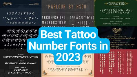 Traditional Tattoo Numbers, Tattoo Fonts Numbers, Best Number Fonts, Number Fonts Tattoo, Number Font Styles, Tattoo Number Fonts, Last Name Tattoos, Number Tattoo Fonts, Tattoo Font Styles