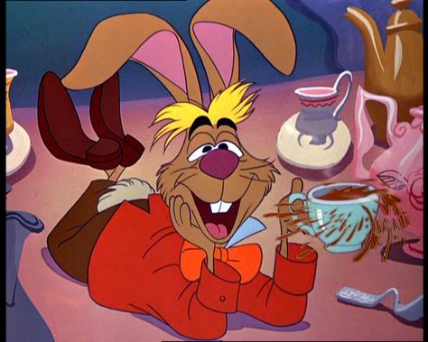 alice in wonderland disney characters march hare - Google Search Alice In Wonderland 1951, Alice In Wonderland Disney, Cartoon Caracters, Alice’s Adventures In Wonderland, Wonderland Costumes, March Hare, Psy Art, Alice In Wonderland Tea Party, Mad Tea Party