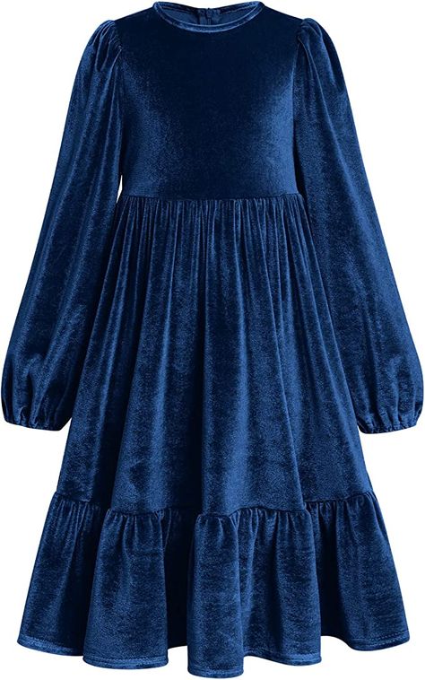 Velvet Dress For Baby Girl, Dark Blue Dress Outfit, Princess Dress Vintage, Velvet Dress Casual, Velvet Dress Winter, Casual Princess Dress, Velvet Christmas Dress, Girls Velvet Dress, Blue Dress Outfits