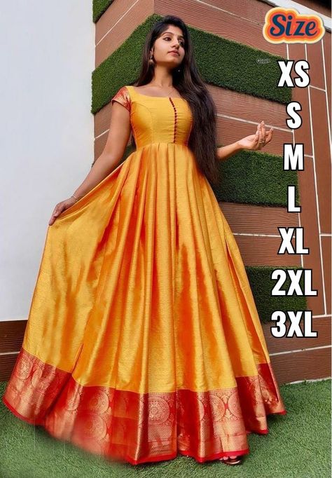 🍓Rate::2200 🍓WhatsApp :: +91-9725516626 🍓Prepaid Order *Gown fabric full stiched banarasi jeqard gown* *weaving work pattern same as pic 😍* *Sleeve :- Same as pic 👍🏻* *Gown length- full 55 inches* *Lining*Crepe *(full upto bottom)* *💯 QUALITY PRODUCT* *Size- XS , S , M , L , XL , 2XL , 3XL* *NOTE- FULL FLAIR SAME AS PIC* Full Gown Designs, Long Length Dresses Indian, Full Gown Designs For Women, Pattu Long Frocks For Women Latest, Pattu Long Frocks For Women, Long Frocks For Women, Fashion Trends For 2023, Suit Sharara, Frock Models