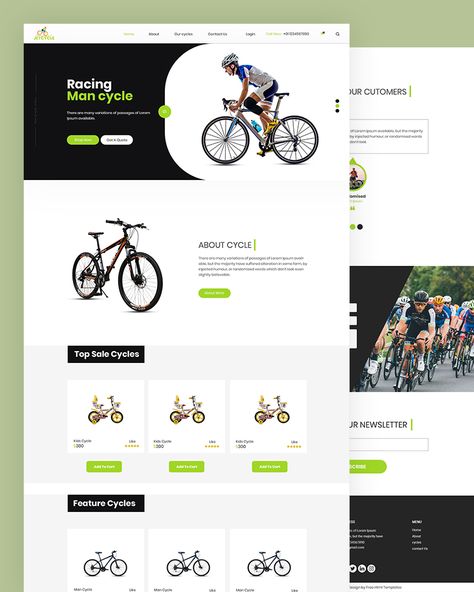 Cycle Website Template Free Download Cycle Website Design, Bicycle Website Design, Learning Website Design, Bakery Website, Unique Website Design, Freelance Website, Ui Ux 디자인, Kids Cycle, Accessories Website