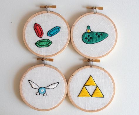 Loz Embroidery, Hunger Games Embroidery, Gamer Embroidery, Gaming Embroidery, Kirby Embroidery, Minecraft Embroidery, Video Game Embroidery, Nerd Embroidery, Small Embroidery Ideas