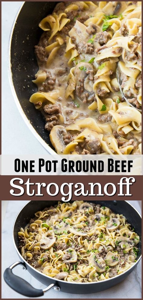 Best Stroganoff, Beef Stroganoff Pasta, Stroganoff Noodles, Stroganoff Pasta, Creamy Ground Beef, Homemade Beef Stroganoff, Best Beef Stroganoff, Beef Stroganoff Crockpot, Beef Stroganoff Easy