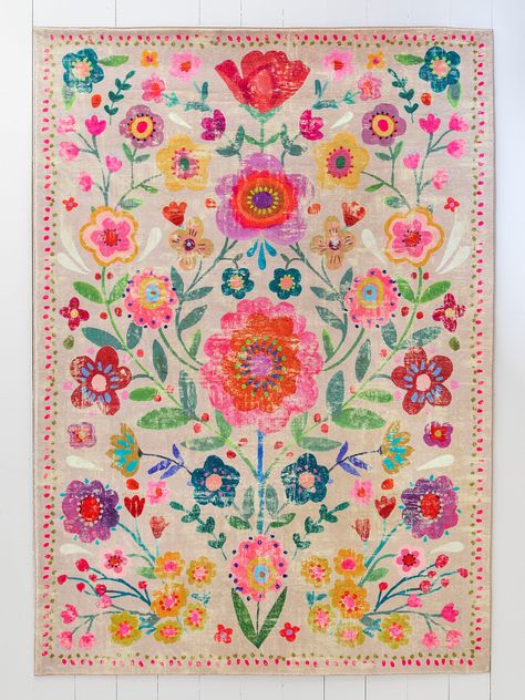 Chenille Rug|Boho Garden|2' x 3'-view3 Living Room Area Rug Colorful, Colorful Rugs In Bedroom, Colorful Rugs In Living Room Bohemian, Cute Rugs For Bedrooms Boho, Area Rugs Boho, Colorful Dining Room Rug, Colorful Floral Bedroom, Soft Colorful Bedroom, Cute Room Rugs