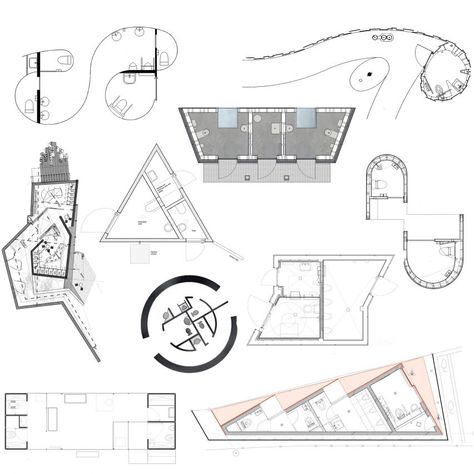 Ten public toilets with unexpected floor plans that break the bounds of the cubicle Wc Toilet Design, Triangle Urban Design Plan, Toilet Block Design, Public Bathroom Architecture, Public Restroom Plan, Public Toilets Design, Wc Plan Architecture, Public Wc Plan, Public Toilet Design Architecture