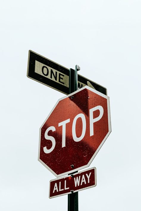 Red Wall Collage Pictures, One Way Sign Aesthetic, Stop Sign Photography, Red Collage Art, Red Aesthetic Pictures For Wall Collage, Cool Red Pictures, Stop Sign Aesthetic Room, Red Images Aesthetic, Stop Sign Aesthetic