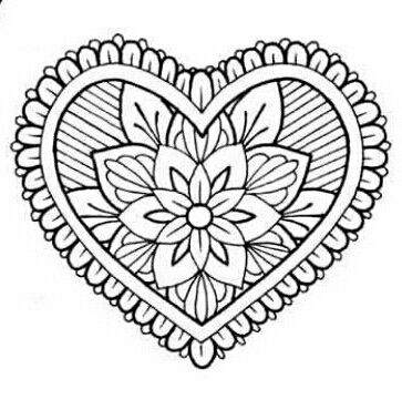 Cute heart mandala Mandala Heart Design, Heart Mandala Drawing, Heart Mandala Tattoo, Mandala Heart, Heart Mandala, Heart Doodle, Valentine Coloring Pages, Heart Coloring Pages, Tooling Patterns