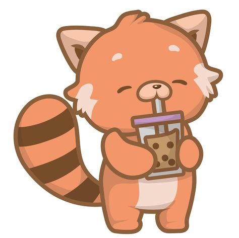 Kawaii, Red Panda Cartoon, Red Panda Cute, Panda Kawaii, Panda Illustration, Panda Drawing, Panda Art, Cute Animal Drawings Kawaii, Cute Cartoon Drawings