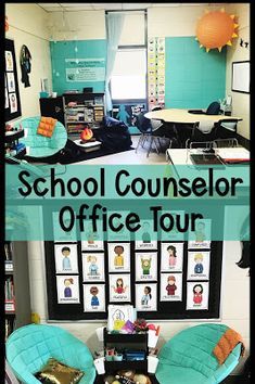School Counseling Room Ideas, Guidance Office Design, School Social Worker Room Decor, Middle School Social Work Office, High School Counselor Office Ideas, School Counselling Room Decor, Counselors Office Decorating Ideas, School Psych Office Decor, School Counselor Office Organization