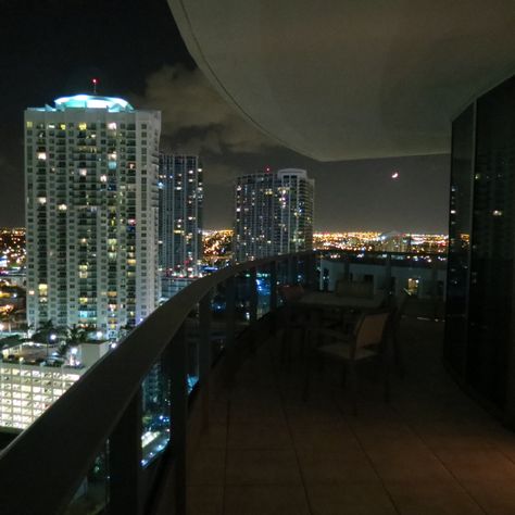 Balcony at the Epic Hotel, Miami Hotel Balcony Aesthetic, Miami Hotel Room, Hotel Balcony, Miami Apartment, 2023 Aesthetic, Miami Night, Miami Hotels, Apartment Aesthetic, Apartment Life