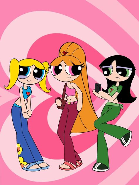 powerpuff girls as teensy2k poster Powerpuff Girls Teenagers, Power Pop Girl, Cinderella Cartoon, Super Power Girl, Powerpuff Kızları, Super Nana, 3d Karakter, Karakter Sanrio, Powerpuff Girls Fanart