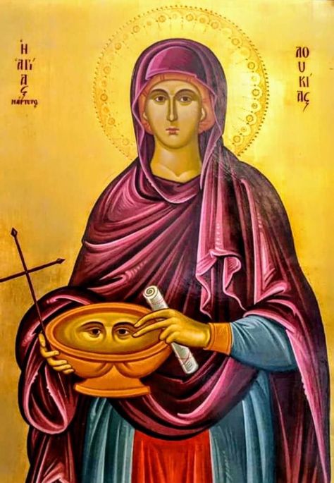Saint Lucy, Orthodox Christian Icons, Christian Artwork, Russian Orthodox, Byzantine Icons, Santa Lucia, Catholic Art, Orthodox Icons, Art Icon