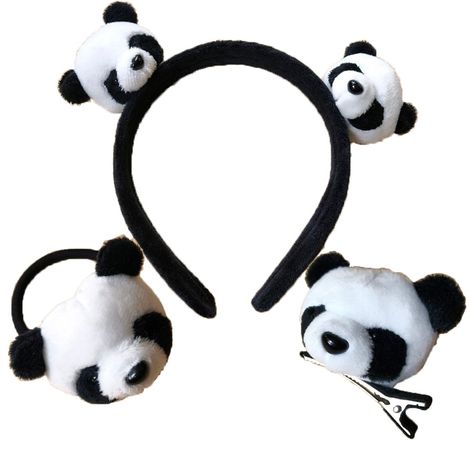 Panda Headband, Stretch Hair, Panda Costumes, Panda Head, Panda Birthday, Comfort Gifts, Hair Accessories For Girls, Tie Hair, Hair Accessories Clips