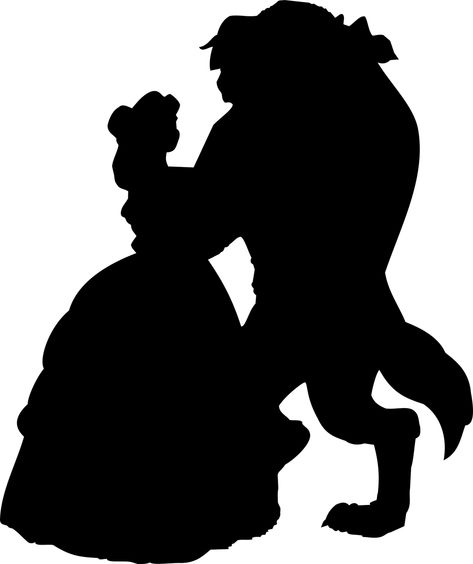 Disney, Couple, Beautiful Silhouette Art Disney, Disney Characters Silhouettes, Beast Silhouette, Silhouette Svg Free, Silhouettes Disney, Beauty And The Beast Silhouette, Image Joker, Disney Princess Silhouette, Disney Silhouette Art