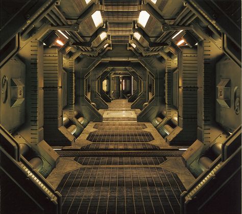 Stock Photo - Interior of an industrial or spaceship corridor Sci Fi Ship Interior Design, Space Ships Concept Interior, Sci Fi Ships Spacecraft, Inside Of A Spaceship, Inside Of Spaceship, Sci Fi Corridor, Spaceship Hallway, Space Ships Design, Spaceship Interior Design