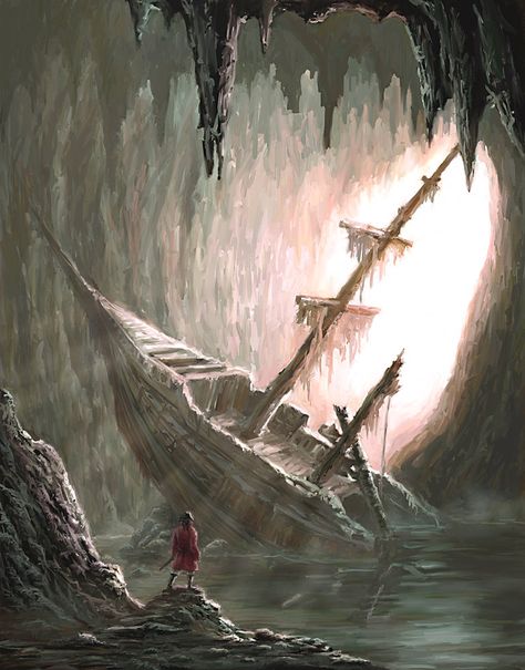 Shipwreck by arisuonpaa Kapal Karam, Pirate Ship Art, Digital Painting Photoshop, Navi A Vela, Digital Painting Techniques, Pirate Art, Creation Art, Corel Painter, Landscape Digital