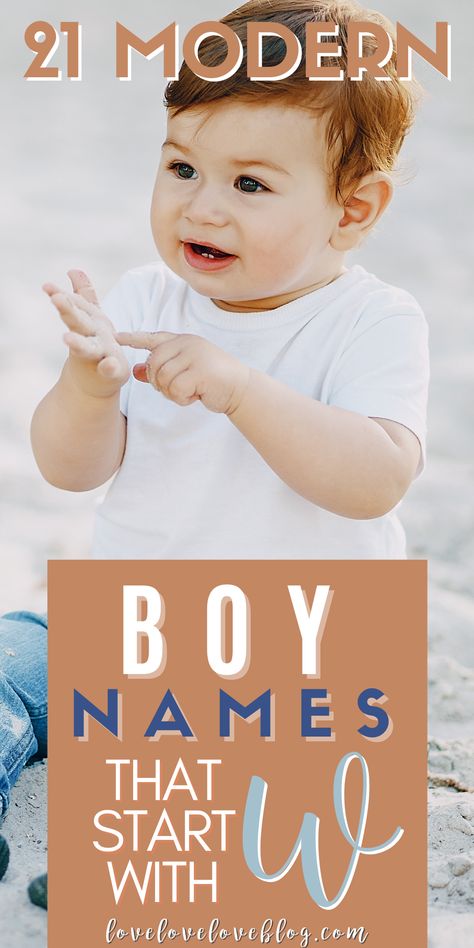 Looking for boy names that start with W? You’ll love these modern names real moms are using from Walker to Wyatt! English Boy Names, Uncommon Baby Names, Modern Names, English Country Decor, Country Names, Real Moms, Baby Boy Names, Boy Names, Boy Baby