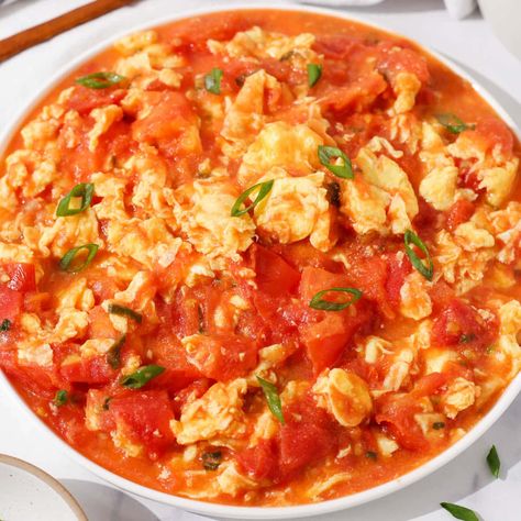 Tomato Egg Stir Fry Tomato Egg Stir Fry, Egg With Tomato, Tomato Egg Recipe, All Day Recipes, Egg Stir Fry, Tomato Eggs, Tomato And Egg, Eggs With Tomatoes, Sausage Stir Fry