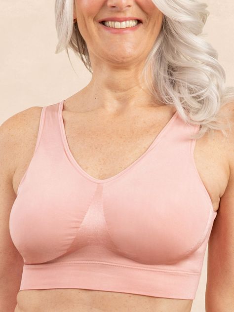 Have you heard of supportive no-wire bras that feel like it’s not even there!? Oh, it’s possible. Meet the Truekind® Everyday Throw-on Wireless Bralette - ultimate comfort and support, designed for every body type. Pull-on style with no hook & eye or painful wires. As comfortable as wearing a T-shirt. Generous sizes that fit gals from XS to 4XL, plus our Good Fit Guarantee! Wide, no-slip straps that don’t dig into your skin and stay in place all day. Perfectly sculpts your bust while preventing quad-boob. Seamless and sleek look without bra lines. Supportive Bras, White Lace Bra, Without Bra, Wonder Bra, Cotton Bralette, Sheer Bra, Pink Bralette, Black Bralette, Support Bras