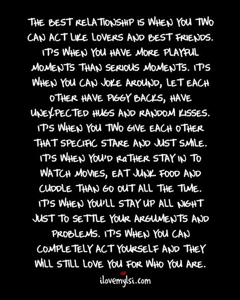 The best relationship is when you two can act like lovers and best friends. Friends And Lovers Quotes, Quotes About Moving On From Friends, Best Friend Relationship, The Best Relationship, Friends To Lovers, Quotes About Moving, Funny Friends, Boyfriend Best Friend, Funny Relationship Memes