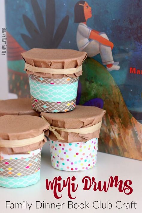 Upcycle a K-Cup into an adorable mini drum with this easy craft inspired by Drum Dream Girl! Join us for Family Dinner Book Club as we read Drum Dream Girl and make this fun and easy craft for kids! Homemade Drum, Upcycled Books Crafts, Drum Lessons For Kids, Drum Craft, Music Language, Diy Drums, Instrument Craft, Easy Craft For Kids, Drums For Kids