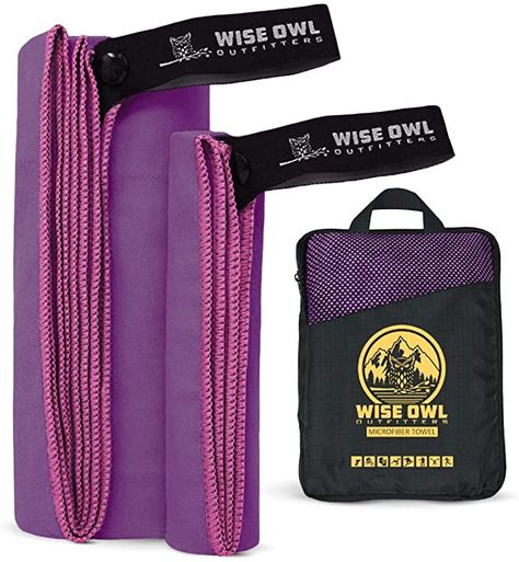 Amazon.com : Wise Owl Outfitters Camping Towels - Quick Dry Travel Towel for Camping, Sports, Swimming, Yoga, Hiking and Backpacking, Purple : Sports & Outdoors Kids Hammock, Camping Towel, Gym Towel, Van Build, Towel Workout, Cycling Trips, Yoga Travel, Sport Towel, Quick Dry Towel