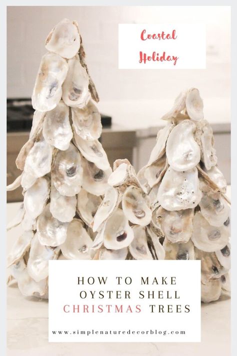 Oyster Shell Christmas Tree Tutorial In 4 easy steps. Clam Shell Christmas Tree, Oyster Christmas Tree Diy, Oyster Shell Christmas Trees, How To Make An Oyster Shell Wreath, How To Make Oyster Shell Christmas Tree, Oyster Tree Diy, Oyster Shell Paintings On Canvas, Oyster Shell Wreaths, Sea Shell Christmas Trees