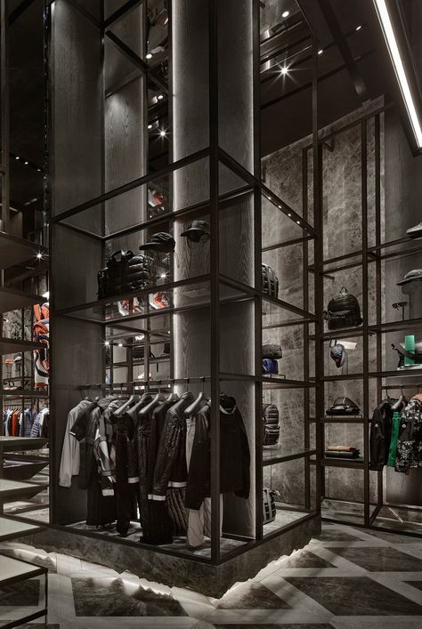 MONCLER DUBAI | CURIOSITY Luxury Retail Store, Fashion Showroom, Retail Store Interior Design, Shop Facade, Clothing Store Design, Store Design Boutique, Retail Interior Design, Showroom Interior Design, Store Interiors